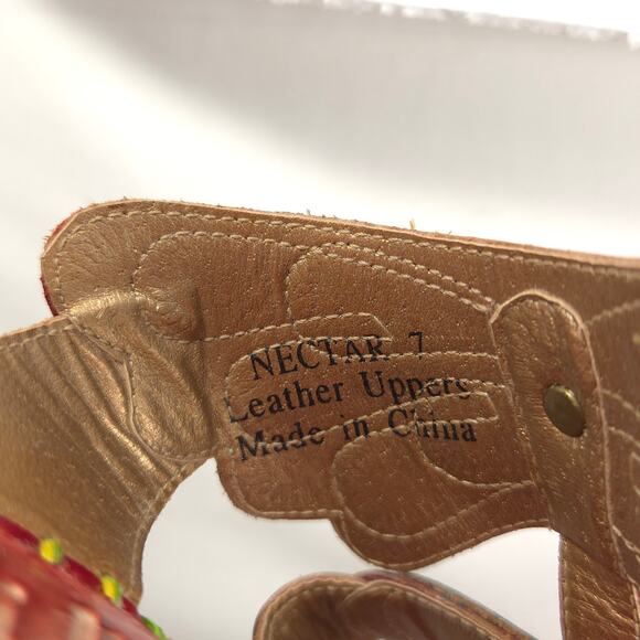 Elite by Corkys Nectar Floral Wedge Sandals Womens Size 7 Red Multi - Picture 7 of 9